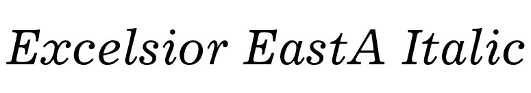 Excelsior EastA Italic font preview