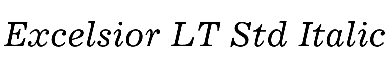 Excelsior LT Std Italic font preview