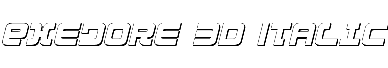 Exedore 3D Italic font preview