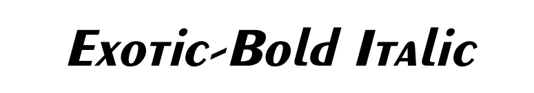 Exotic-Bold Italic font preview