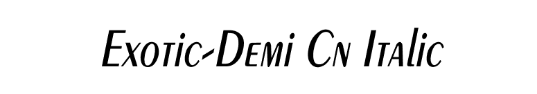 Exotic-Demi Cn Italic font preview