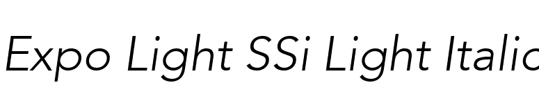 Expo Light SSi Light Italic font preview
