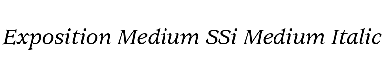 Exposition Medium SSi Medium Italic font preview