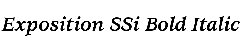 Exposition SSi Bold Italic font preview