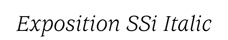 Exposition SSi Italic font preview