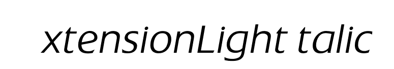 ExtensionLightItalic font preview
