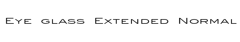 Eye glass Extended Normal font preview