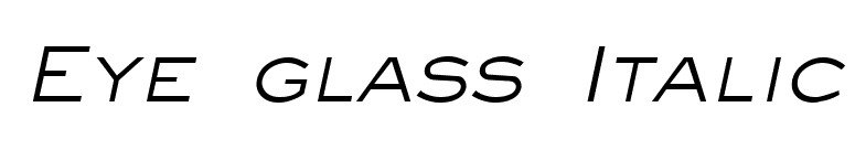 Eye glass Italic font preview