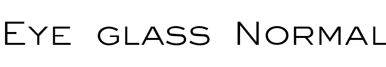 Eye glass Normal font preview