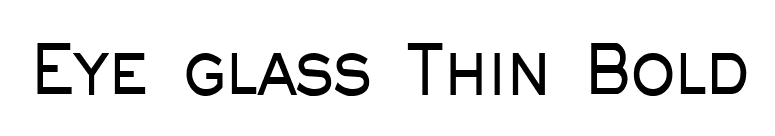 Eye glass Thin Bold font preview