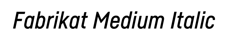 Fabrikat Medium Italic font preview