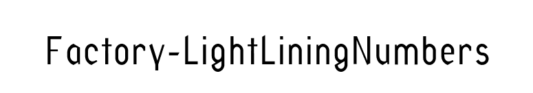 Factory-LightLiningNumbers font preview
