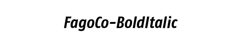 FagoCo-BoldItalic font preview