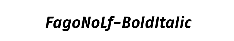 FagoNoLf-BoldItalic font preview