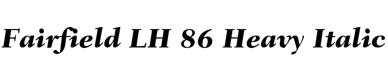 Fairfield LH 86 Heavy Italic font preview