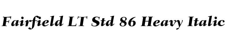 Fairfield LT Std 86 Heavy Italic font preview