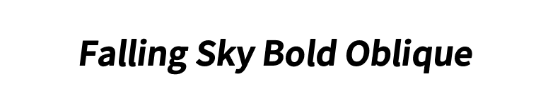 Falling Sky Bold Oblique font preview