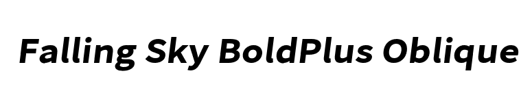 Falling Sky BoldPlus Oblique font preview