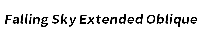 Falling Sky Extended Oblique font preview
