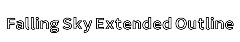 Falling Sky Extended Outline font preview