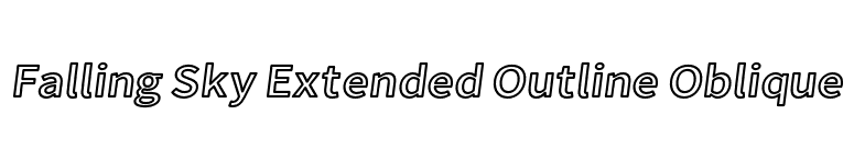 Falling Sky Extended Outline Oblique font preview