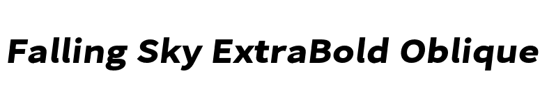 Falling Sky ExtraBold Oblique font preview