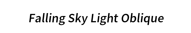 Falling Sky Light Oblique font preview
