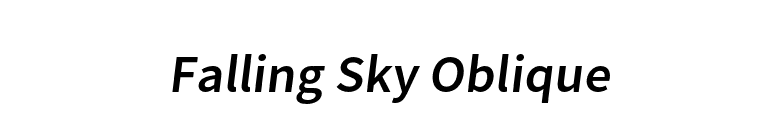 Falling Sky Oblique font preview