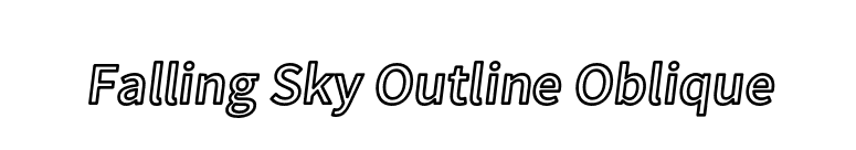 Falling Sky Outline Oblique font preview