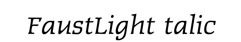 FaustLightItalic font preview