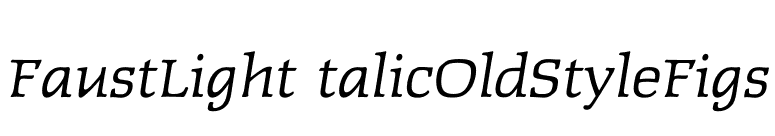 FaustLightItalicOldStyleFigs font preview