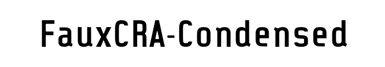 FauxCRA-Condensed font preview