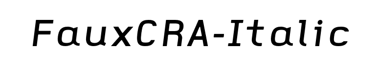 FauxCRA-Italic font preview