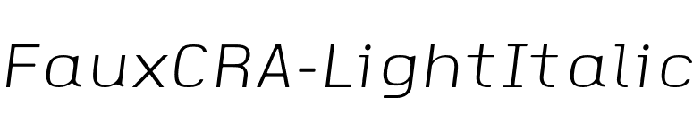 FauxCRA-LightItalic font preview