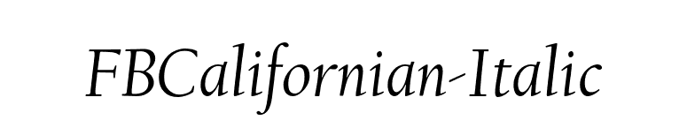 FBCalifornian-Italic font preview