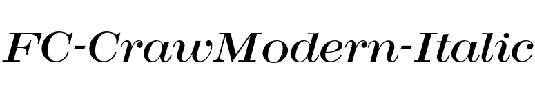 FC-CrawModern-Italic font preview