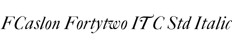 FCaslon Fortytwo ITC Std Italic font preview
