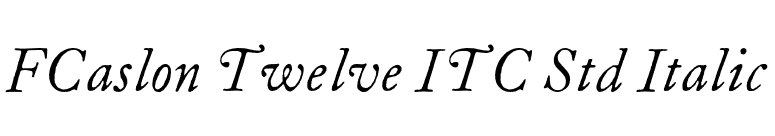 FCaslon Twelve ITC Std Italic font preview
