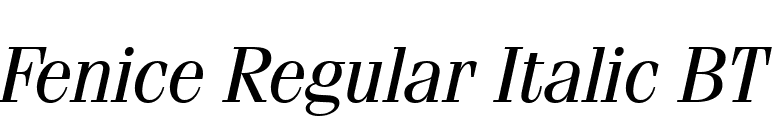 Fenice Regular Italic BT font preview