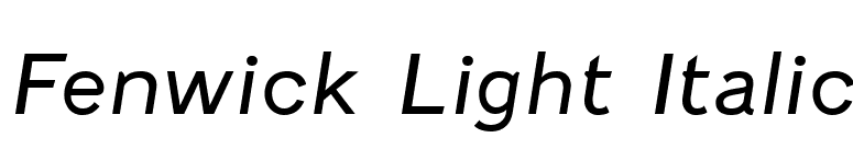 Fenwick Light Italic font preview