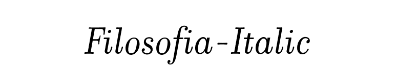 Filosofia-Italic font preview