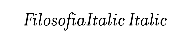 FilosofiaItalic Italic font preview