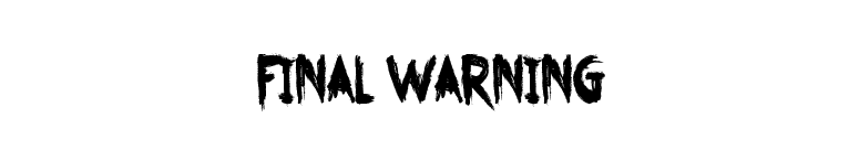 Final Warning font preview
