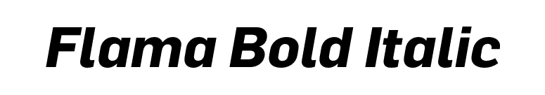 Flama Bold Italic font preview