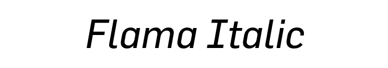 Flama Italic font preview