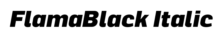 FlamaBlack Italic font preview