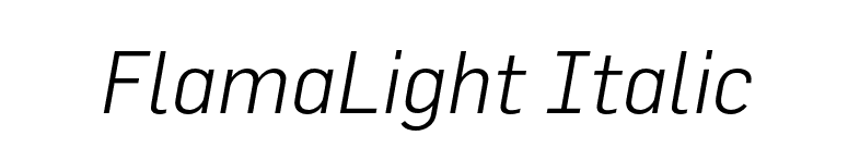 FlamaLight Italic font preview
