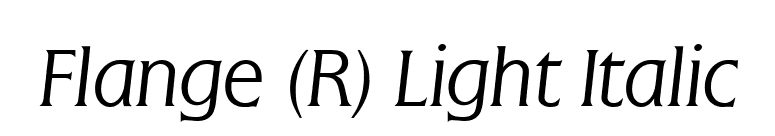 Flange (R) Light Italic font preview