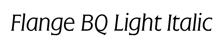 Flange BQ Light Italic font preview