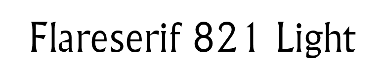 Flareserif 821 Light font preview